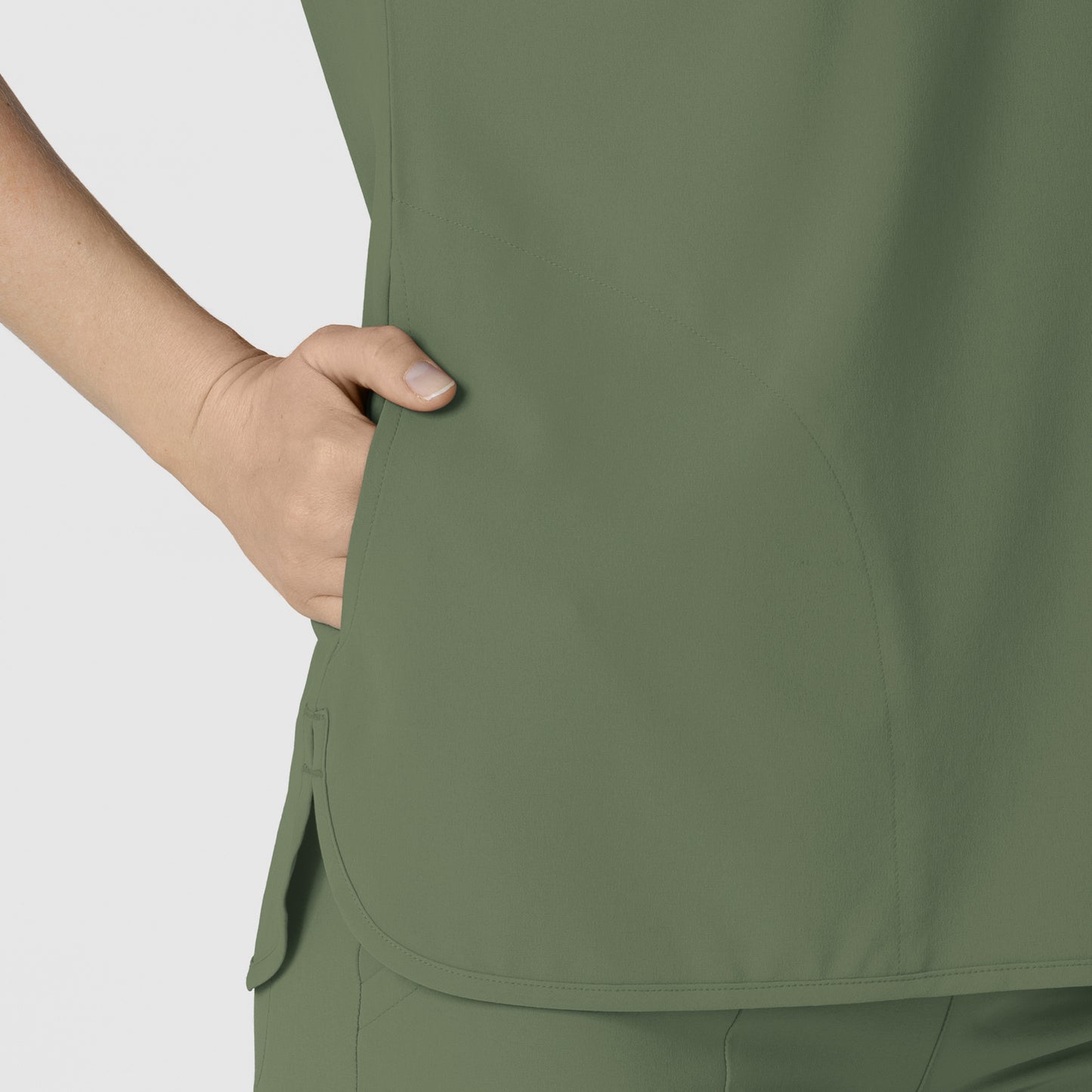 RENEW 6634 Dolman Scrub Top Olive Model Image Alternate | Wink