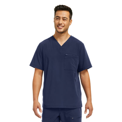 CRFT WT151 Men's 4 Pocket V Neck Scrub Top Navy Image