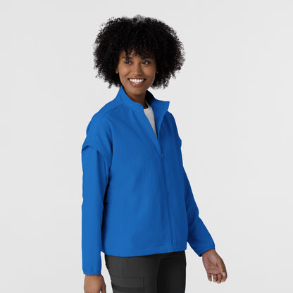 Layers 8014 BreezeBreaker Scrub Jacket Royal Model Image Right Side | Wink