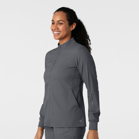 Boundless 8151 Warm Up Scrub Jacket Pewter Model Image Right Side | Wink