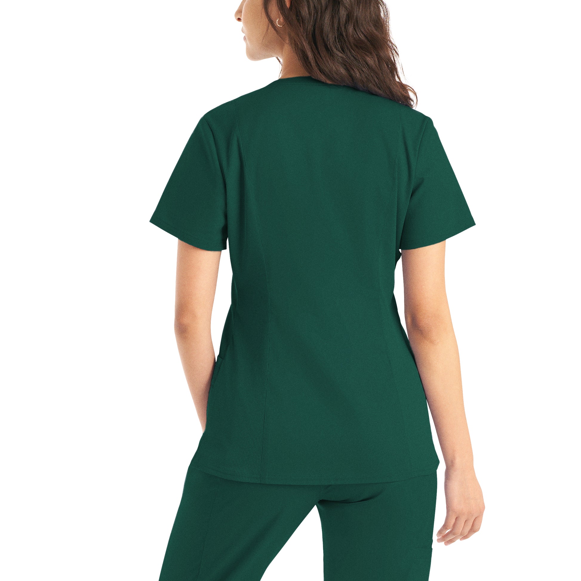 ProFlex LT105 Women's 3 Pocket V Neck Scrub Top Hunter Image