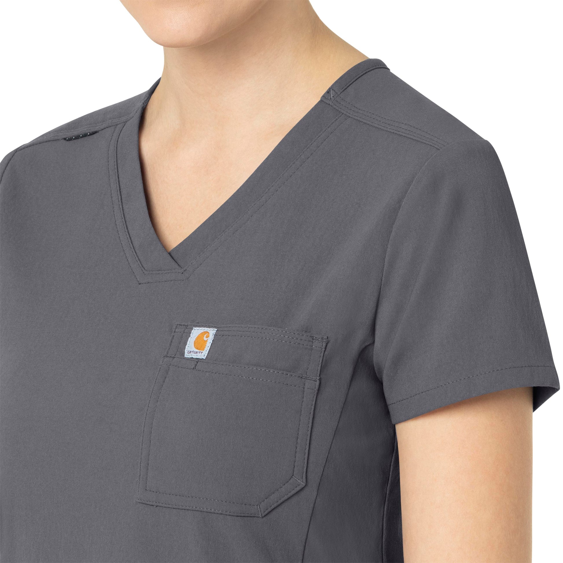 Rugged Flex Peak C12137 Tuck-In Scrub Top Pewter Model Image Alternate | Carhartt