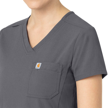 Rugged Flex Peak C12137 Tuck-In Scrub Top Pewter Model Image Alternate | Carhartt