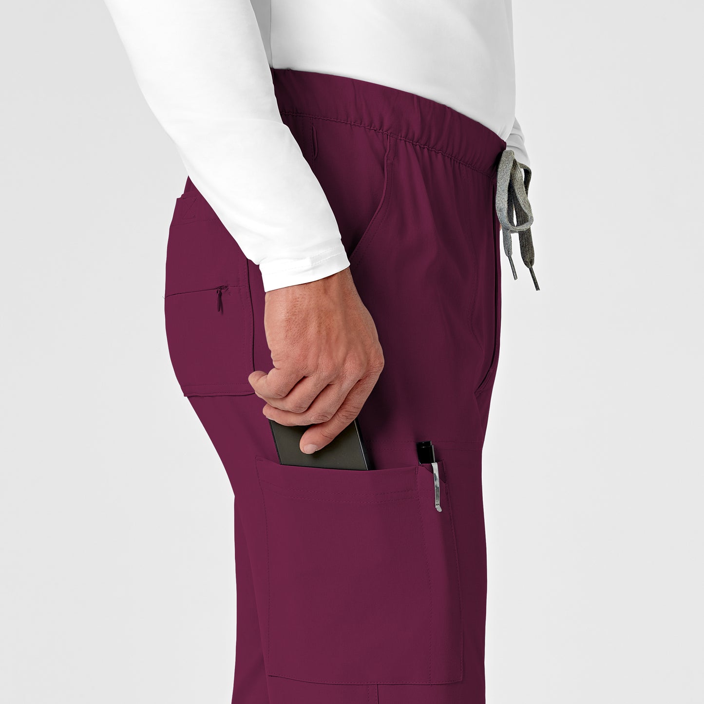 RENEW 5034 Men's Jogger Scrub Pants Wine Model Image Alternate | Wink