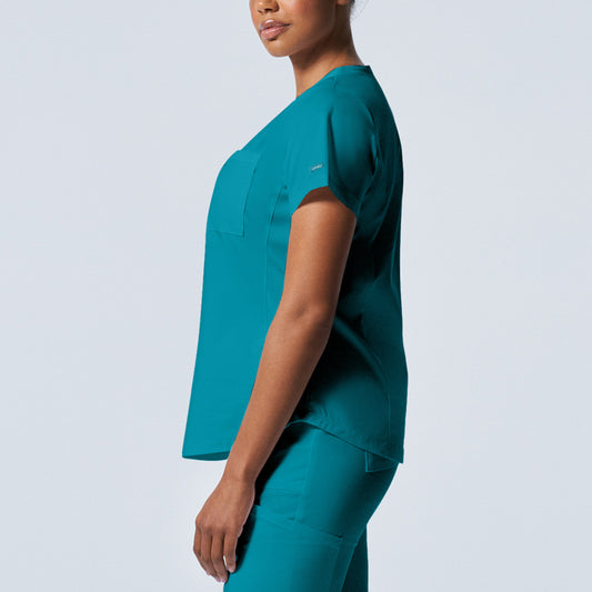 ProFlex LT107 Women's 2 Pocket V Neck Scrub Top Teal Image