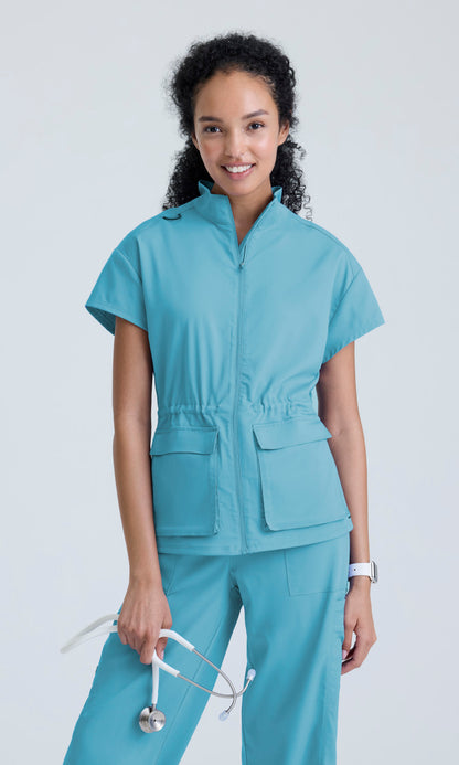 Grey's Anatomy Stretch GRST324 Nina Top Ice Blue - front