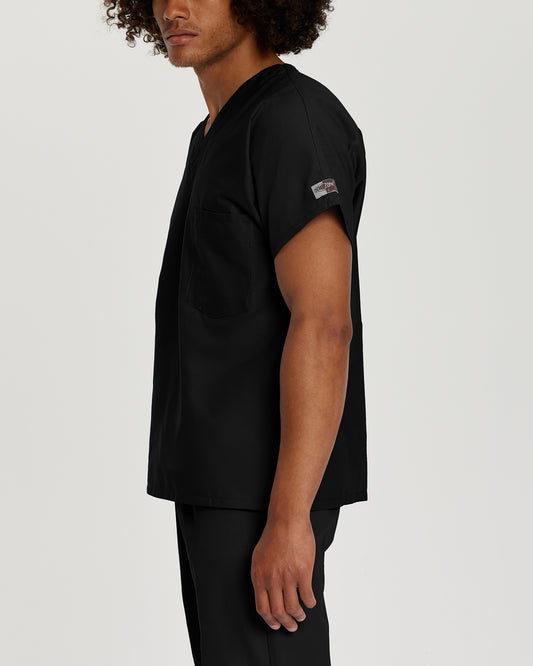 Scrub Zone 71221 Unisex 1 Pocket V Neck Scrub Top Black Image