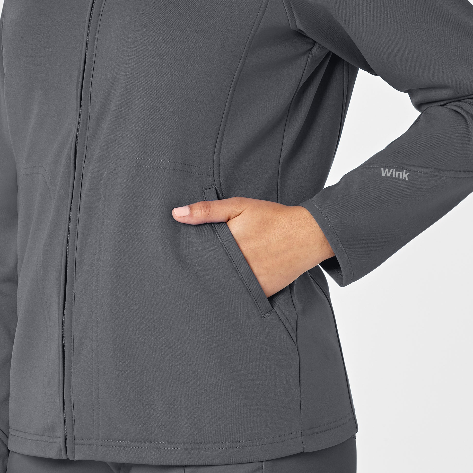 Layers 8209 Fleece Full Zip Jacket Pewter Model Image Alternate | Wink