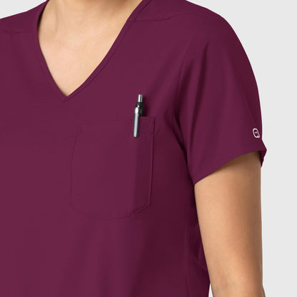 Boundless 6151 Tuck-In Scrub Top Wine Model Image Alternate | Wink