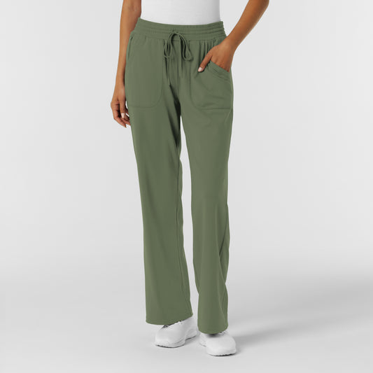 RENEW Knit 5559 Women's Wide Leg Scrub Pants Olive