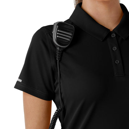 Rugged Flex C12119 Women's Lightweight Short Sleeve Polo Scrub Top Black