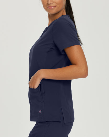 V-Tess 950 Women's 4 Pocket V Neck Scrub Top Navy Image