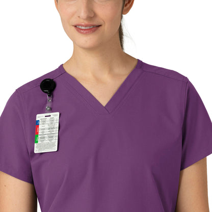 Force Essentials C12113 V-Neck Scrub Top Eggplant Model Image Alternate | Carhartt