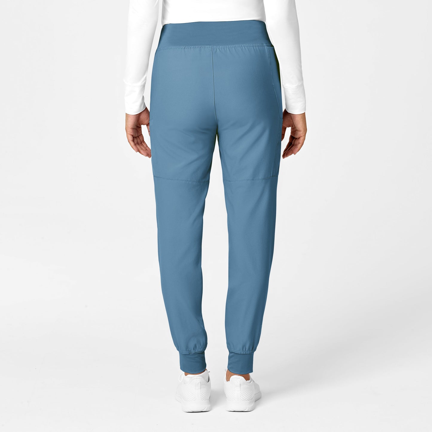 W123 5555 Women's Comfort Waist Cargo Jogger Scrub Pants Pacific Blue