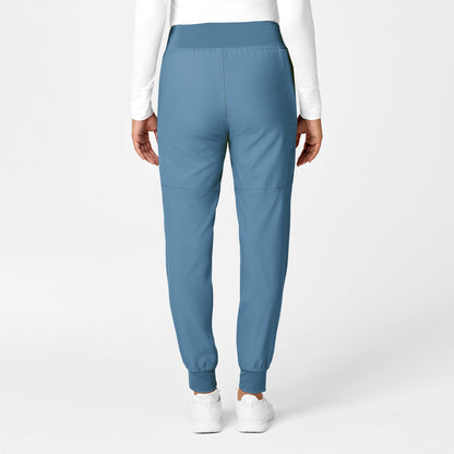 W123 5555 Women's Comfort Waist Cargo Jogger Scrub Pants Pacific Blue