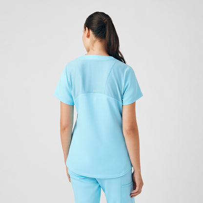 VIBE WT121 Women's 3 Pocket V Neck Scrub Top Island Blue Image