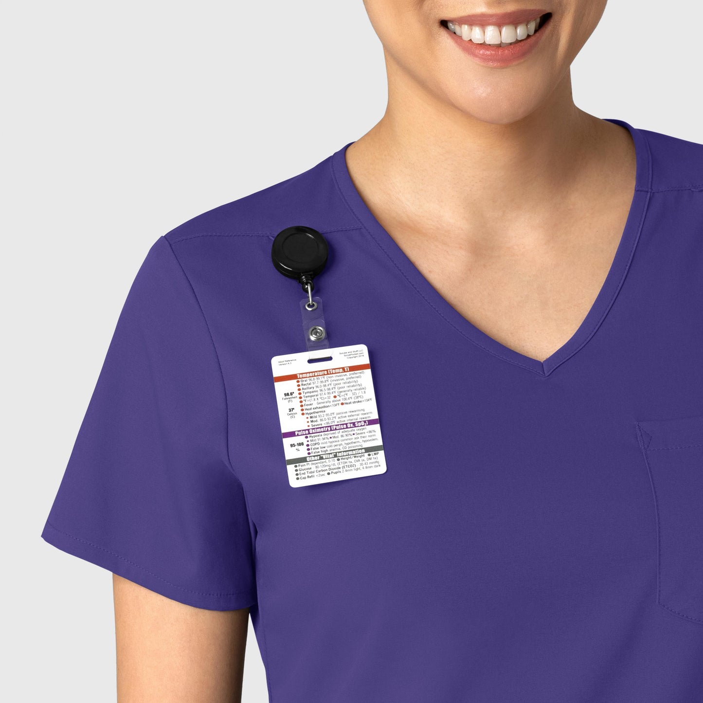 Boundless 6151 Tuck-In Scrub Top Grape Model Image Left Side | Wink