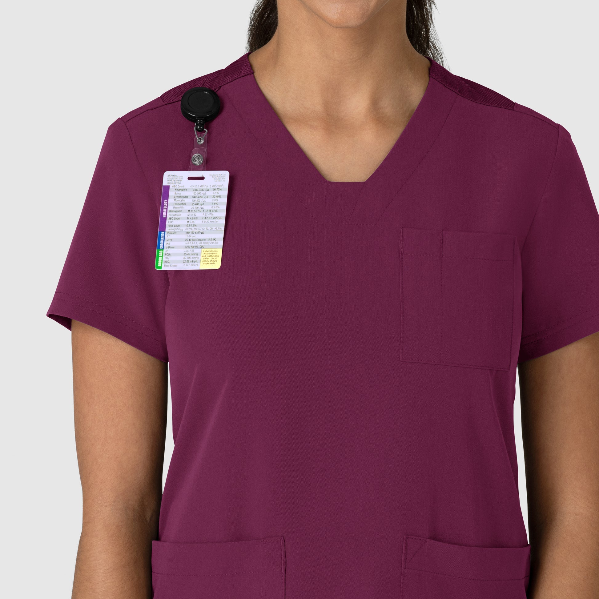 Nova 6132 Flex-n-Reach V-Neck Scrub Top Wine Model Image Alternate | Wink