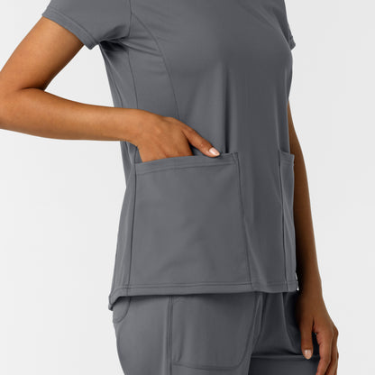 RENEW Knit 6559 Women's 2-Pocket Scrub Top Pewter