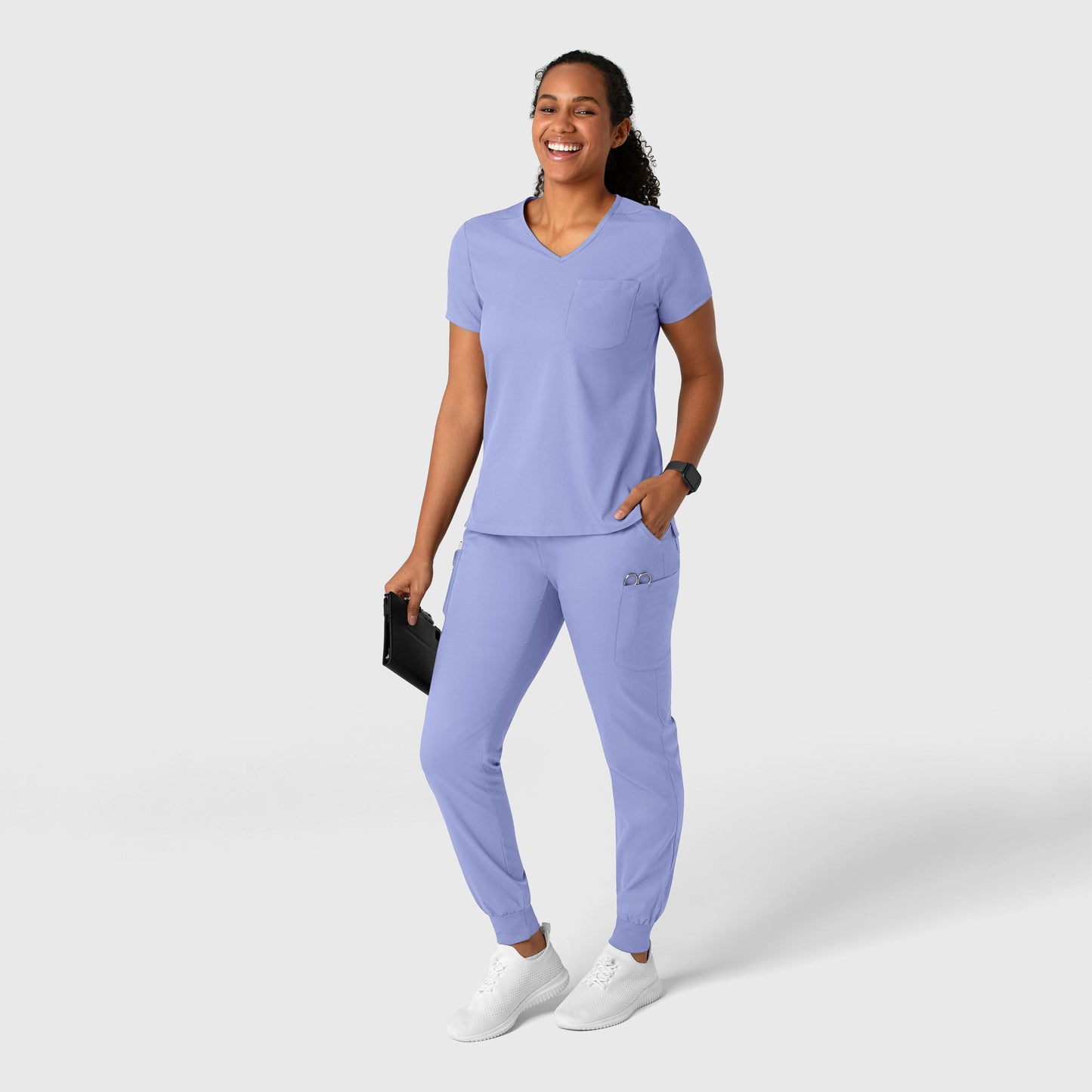 Boundless 5151 Jogger Scrub Pants Ceil Blue Model Image Alternate | Wink