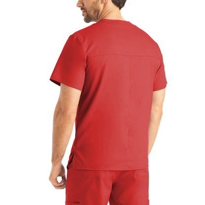 ProFlex LT108 Men's 2 Pocket V Neck Scrub Top True Red Image