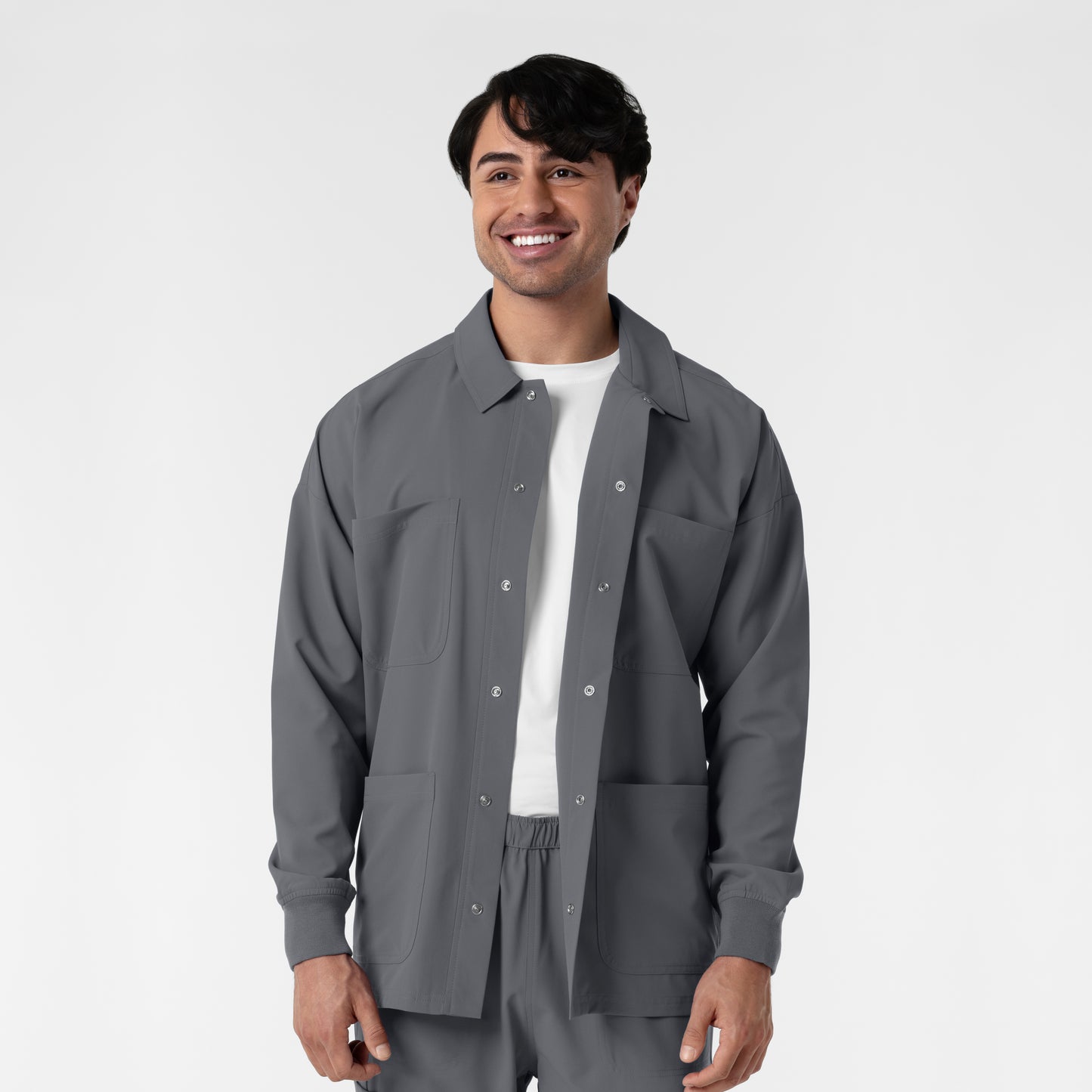 NURTUR 8380 Men’s Scrub Shirt Jacket Pewter