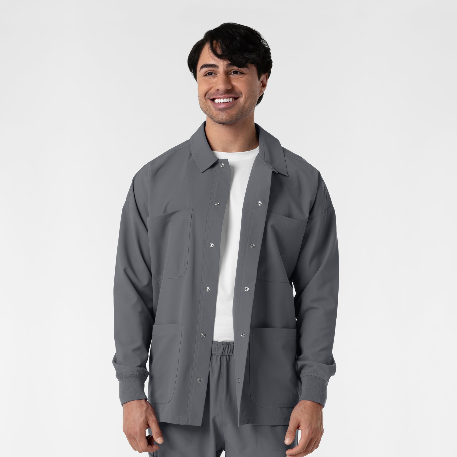 NURTUR 8380 Men’s Scrub Shirt Jacket Pewter