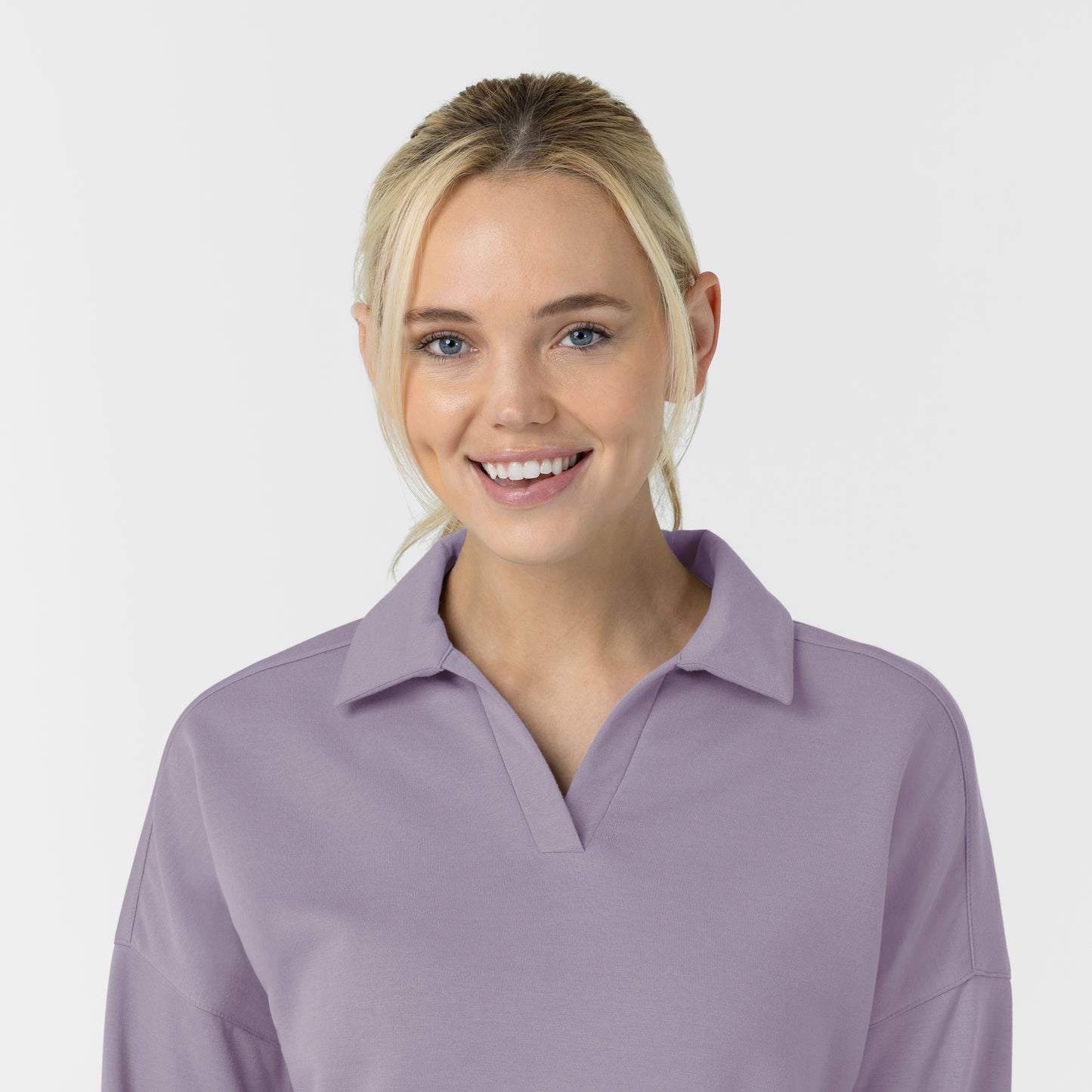 Unwind & Lounge 6189 Women's Relaxed Pullover Polo Wisteria