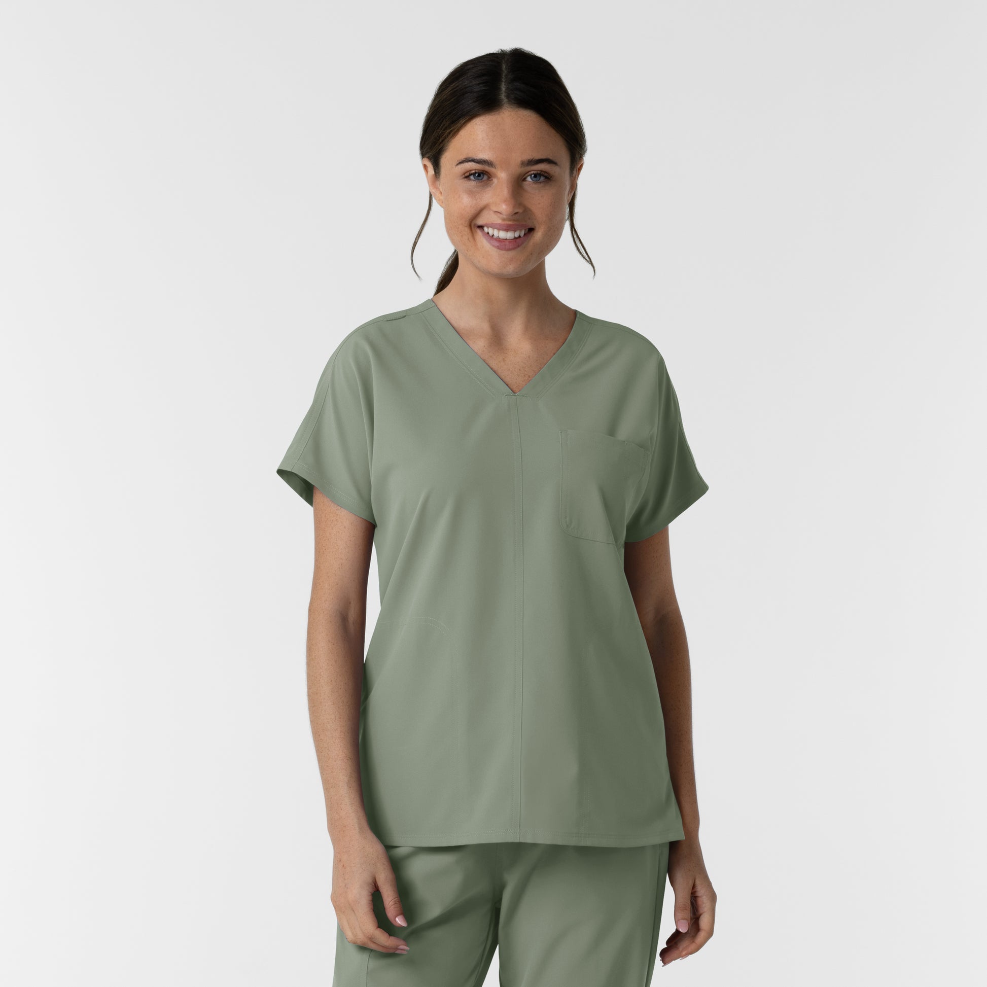 NURTUR 6280 Women's Drop Shoulder Tunic Scrub Top Sage
