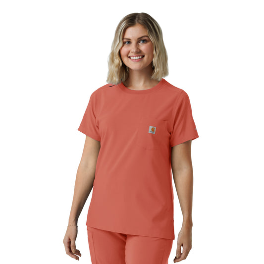Force Cross-Flex C13510 Women's Crew Neck Scrub Top Dusty Cedar