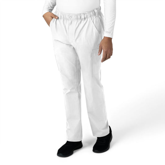 Force Essentials C56113 Men's Straight Leg Cargo Scrub Pants White Model Image Right Side | Carhartt