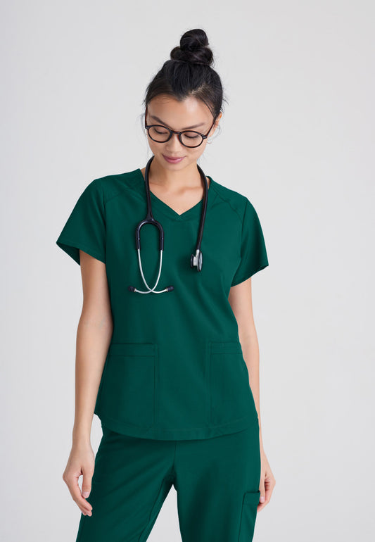 Greys Anatomy Evolve GSST180 Rhythm Scrub Top Hunter Green