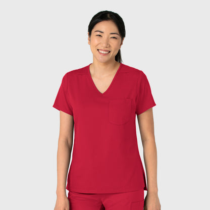 Boundless 6151 Tuck-In Scrub Top Red Model Image Right Side | Wink