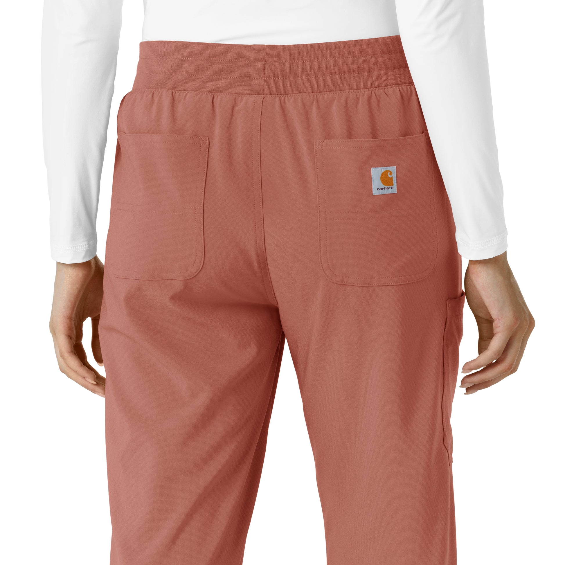 Force Cross-Flex C53310 Boot Cut Scrub Pant Wildrose Model Image Alternate | Carhartt