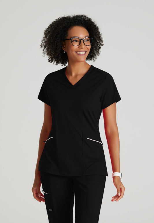 Barco One Performance Knits BOT209 Victory Knit Scrub Top Black