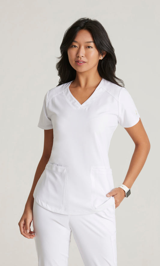 Grey's Anatomy Evolve GSST180 Rhythm Scrub Top White