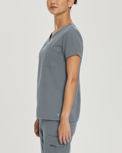 V-Tess 794 Women's 1 Pocket V Neck Scrub Top Taylor Grey Image