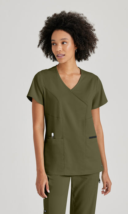 Grey's Anatomy Stretch GRST001 Kim Scrub Top Olive