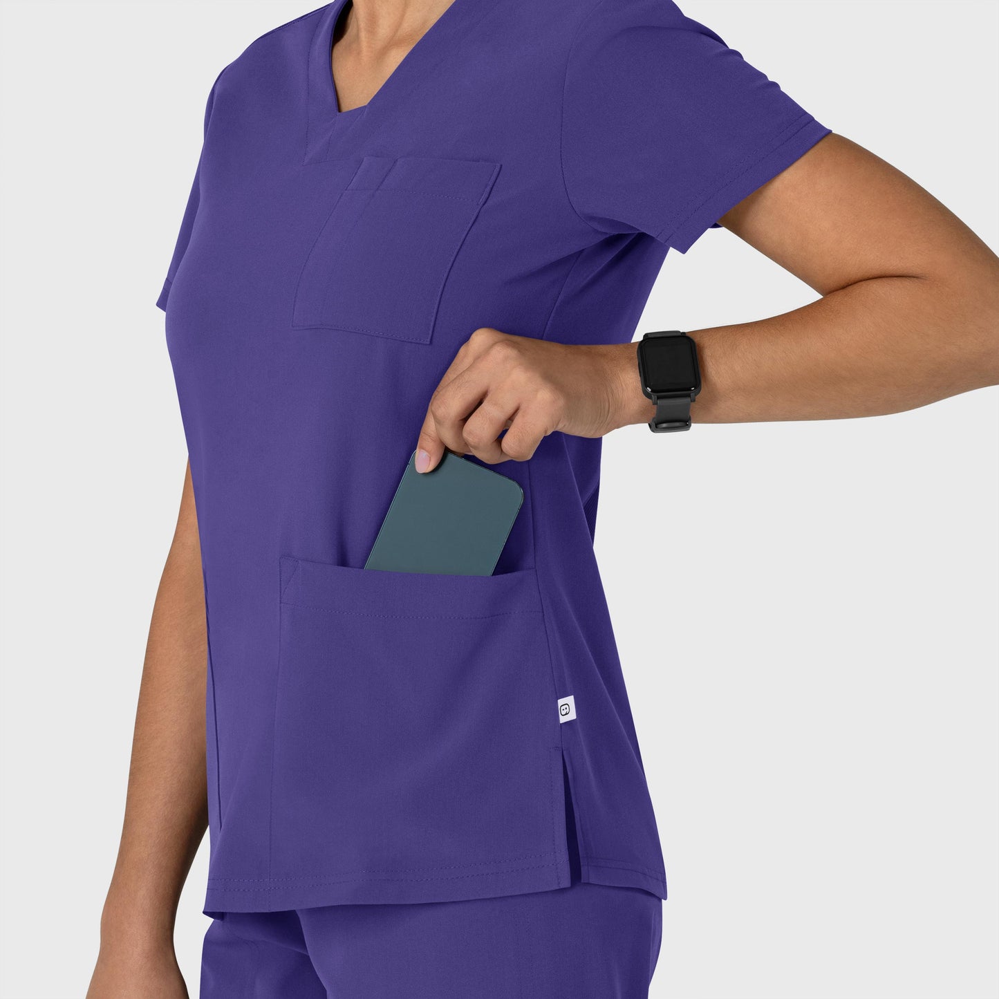 Nova 6132 Flex-n-Reach V-Neck Scrub Top Grape Model Image Alternate | Wink