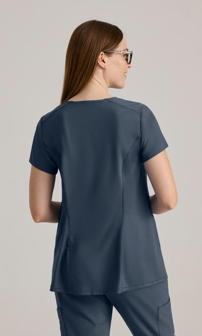 Grey's Anatomy Evolve GSST262 Promise Maternity Scrub Top Steel