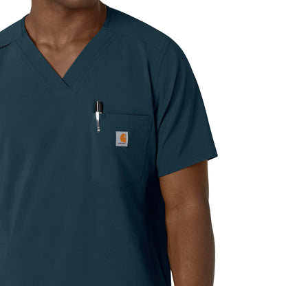 Force Cross-Flex C16410 Men's V-Neck Scrub Top Navy Model Image Alternate | Carhartt