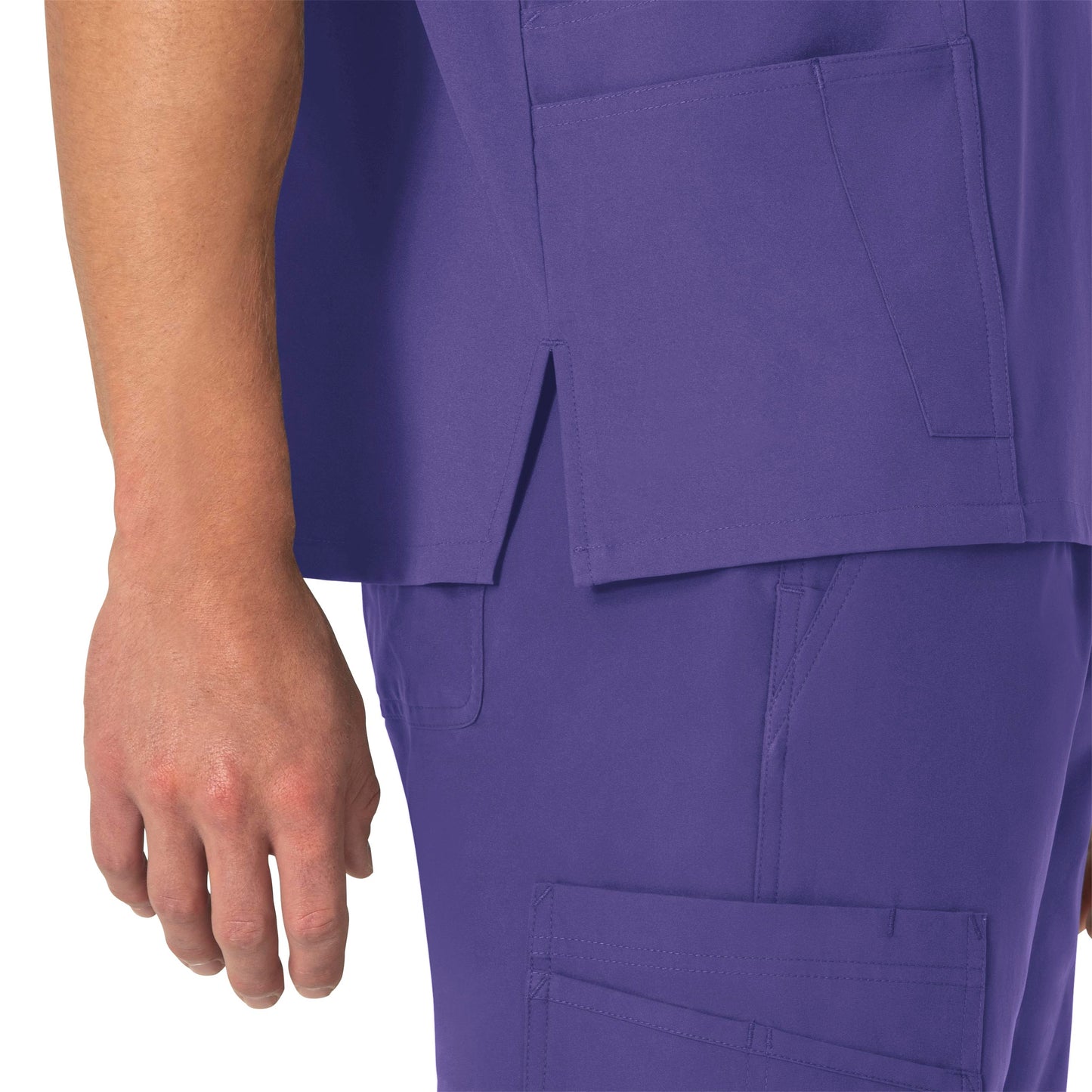 Force Essentials C15013 Unisex V-Neck 6-Pocket Scrub Top Grape Model Image Alternate | Carhartt