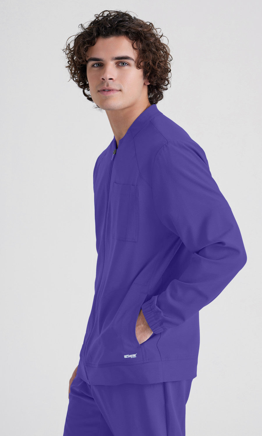 Grey's Anatomy Evolve GSSW887 Cycle Scrub Jacket New Grape