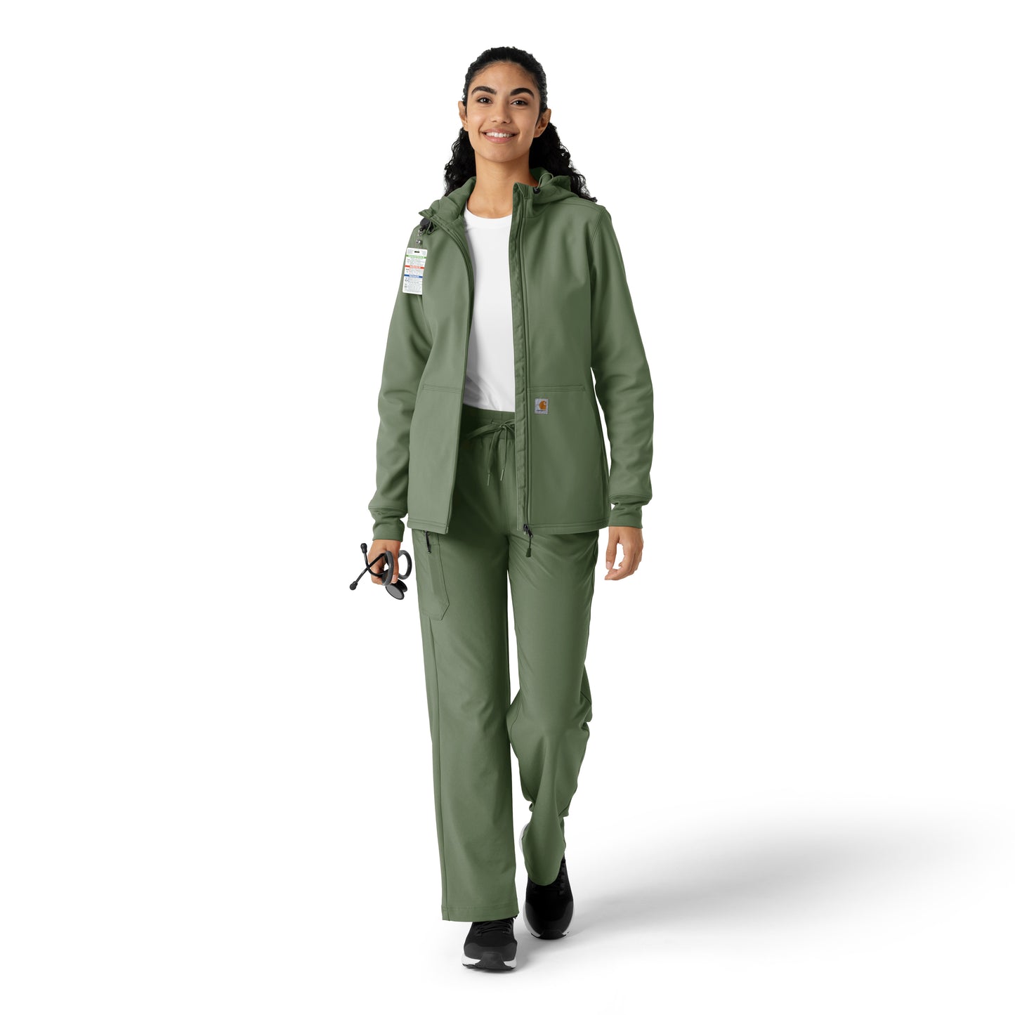 Layers C85023 Women's Bonded Fleece Hoodie Olive