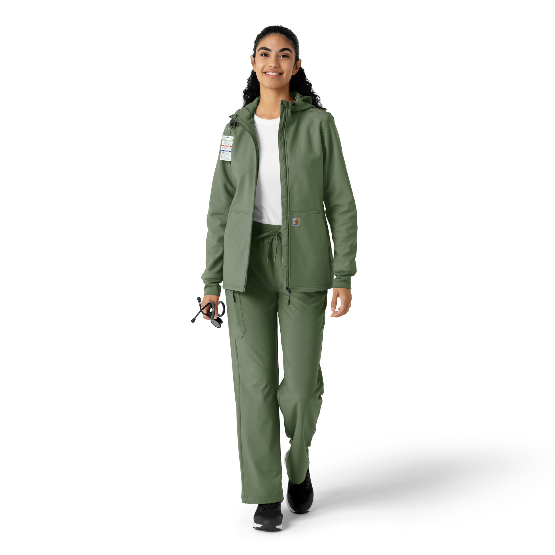 Layers C85023 Women's Bonded Fleece Hoodie Olive