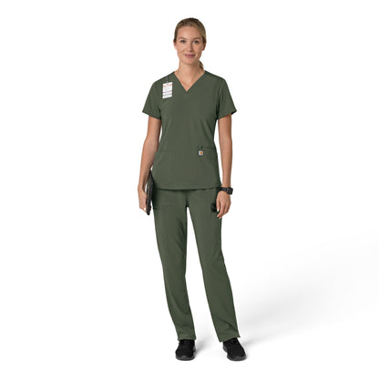 Force Cross-Flex C13210 Women's Flex Panel V-Neck Scrub Top Olive