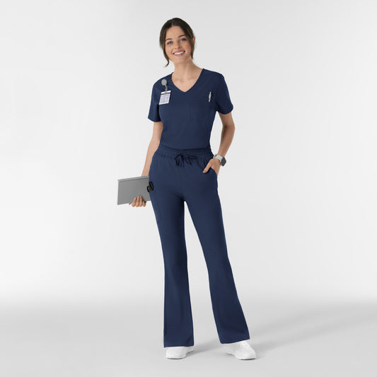 Boundless 5551 Women's Flare Leg Scrub Pants Navy