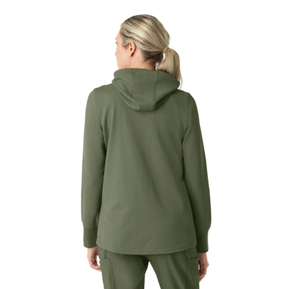 Layers C82008 Women's Full Zip Waffle Hoodie Olive
