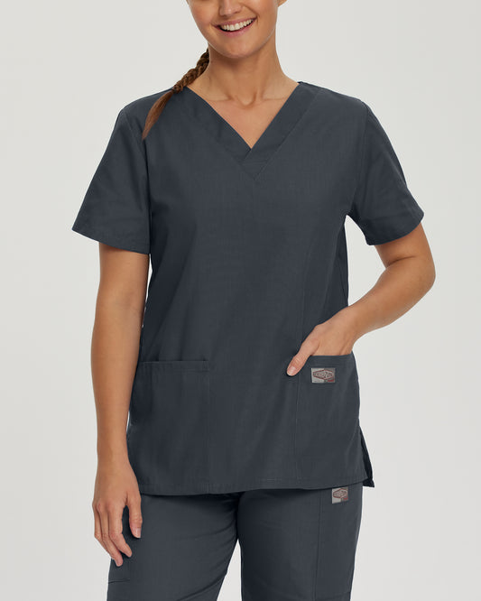 Scrub Zone 70221 Women's 3 Pocket V Neck Scrub Top Graphite Image