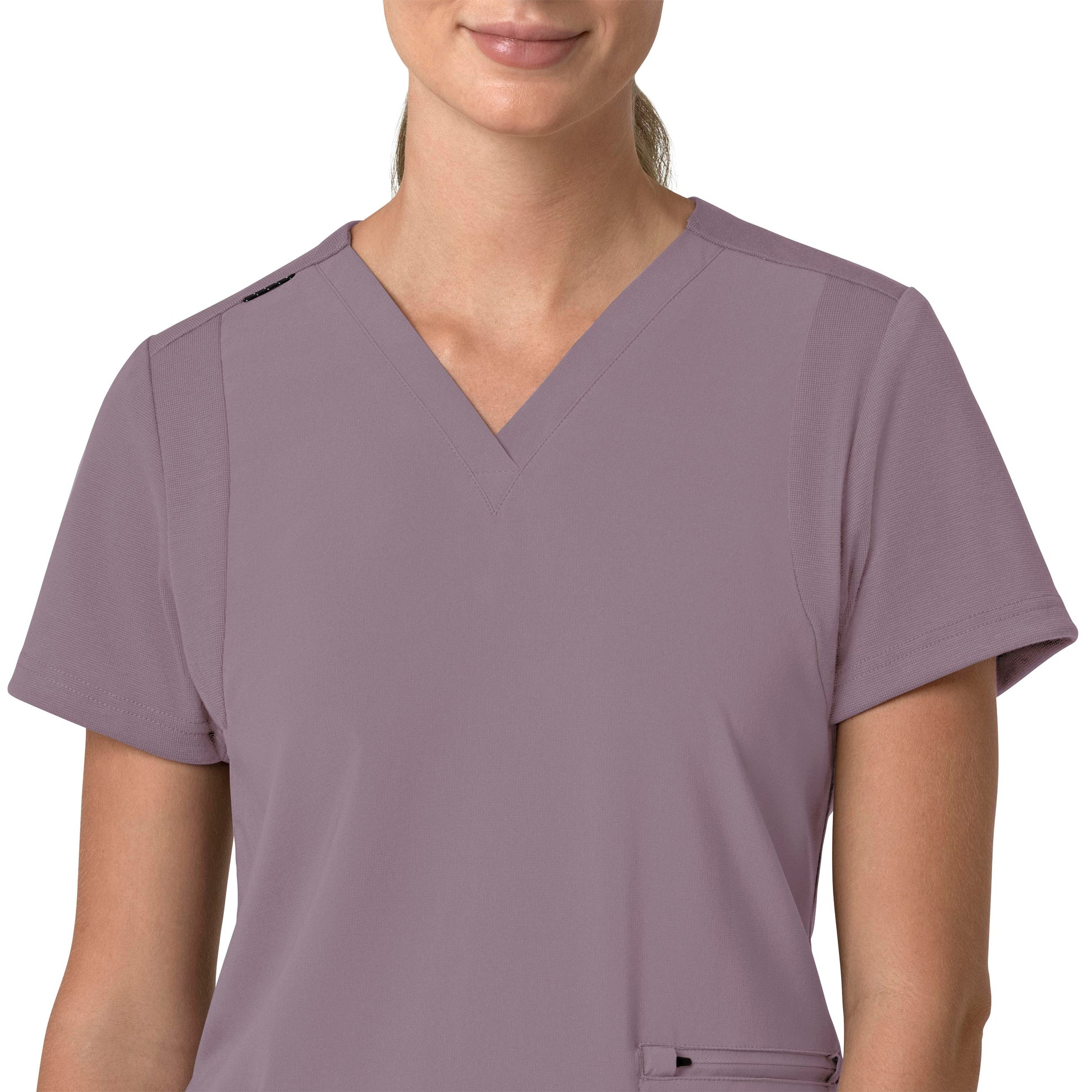 Force Cross-Flex C13210 Flex Panel V-Neck Scrub Top Lavender Mist Model Image Left Side | Carhartt